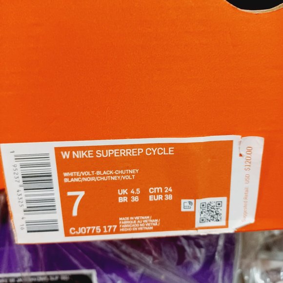 Sz 6.5,7,7.5 Women Nike SuperRep Cycle White Leopard Cycling Shoes CJ0775-177 - Picture 10 of 13